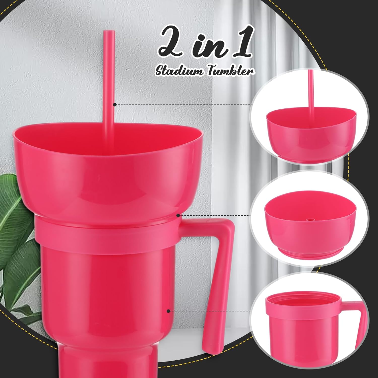 VASO DOBLE PARA SNACKS BOWL 2 EN 1