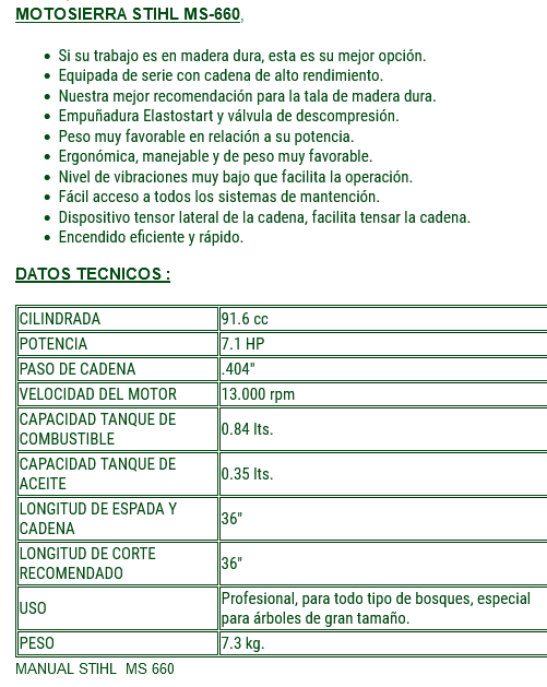 MOTOSIERRA STIHL 660