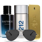 KIT 1 HOMBRE (3 PERFUMES + GAFAS RAYBAN)
