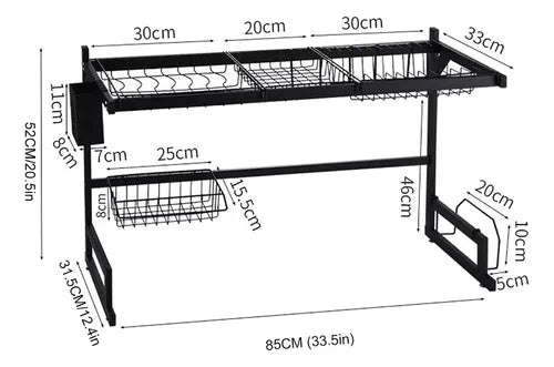 Escurridor platero metalico 2 nivel 85cm